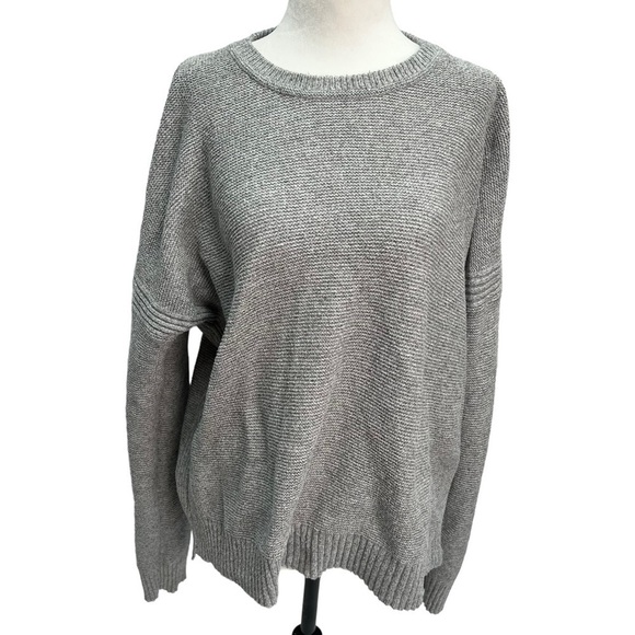 𝅺madewell Grey Long Sleeve Texturework Crewneck Sweater Size L - Picture 2 of 11